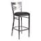 Flash Furniture Restaurant Barstool, Metal X Bck, Blk Vny XU-6F8B-CLR-BAR-BLKV-GG - alternate 1