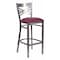 Flash Furniture Restaurant Barstool, Metl X Bck, Burg Vny XU-6F8B-CLR-BAR-BURV-GG - alternate 1