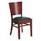 Flash Furniture Lacey Restaurant Chair, Wood Back, 17-1/4 in W 20-1/2" L 33-1/2" H, Vinyl Seat XU-DG-W0094B-MAH-BLKV-GG - alternate 1