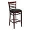 Flash Furniture Barstool, Ladder Back, Mah Wood, Blk Vinyl XU-DGW0005BARLAD-MAH-BLKV-GG - alternate 1