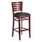 Flash Furniture Barstool, Slat Back, Mah Wood, Blk Vinyl XU-DG-W0108BBAR-MAH-BLKV-GG - alternate 1