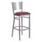 Flash Furniture Barstool, Slat Back, Slvr w/Burgundy Seat XU-DG-60402-BAR-BURV-GG - alternate 1