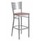 Flash Furniture Barstool, Slat Back, Silver w/Cherry Seat XU-DG-60402-BAR-CHYW-GG - alternate 1