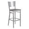 Flash Furniture Barstool, Slat Back, Slvr w/Mahogany Seat XU-DG-60402-BAR-MAHW-GG - alternate 1