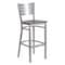 Flash Furniture Barstool, Slat Back, Silver w/Walnut Seat XU-DG-60402-BAR-WALW-GG - alternate 1