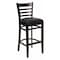 Flash Furniture Wood Barstool, Walnut, Ladder Bck, Blk Vny, Seat Height Range: 31" XU-DGW0005BARLAD-WAL-BLKV-GG - alternate 1