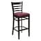 Flash Furniture Wood Barstool, Walnt, Ladder Bck, Burg Vny XU-DGW0005BARLAD-WAL-BURV-GG - alternate 1