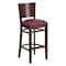 Flash Furniture Wood Barstool, Walnut, Solid Back, Burgund XU-DG-W0094BAR-WAL-BURV-GG - alternate 1