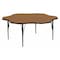 Flash Furniture Flower Activity Table, 60" W, 60" L, 25.125" H, Laminate, Wood Grain XU-A60-FLR-OAK-T-P-GG - alternate 1