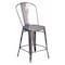 Flash Furniture Lincoln 24'' High Silver Antique Finish with Clear Coat Indoor Counter Height Stool with Back XU-DG-TP001B-24-GG - alternate 1