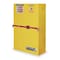 Justrite Hazardous Material Storage Cabinet, 45 gal, 2 Shelves, Steel, 43 in W x 65 in H x 18 in D, Yellow 29884Y - alternate 1