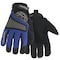 Hexarmor Chrome Series(R) Cut-Resistant Mechanics Gloves, Faux Leather Palm, S, Black/Blue 4018-S (7) - alternate 1