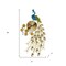 Homeroots 21" Blue Green And Gold Metal Silent Analog Peacock Novelty Wall Clock 626374 - alternate 3