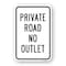 Signmission Private Road No Outlet, Heavy-Gauge Aluminum Rust Proof Parking Sign, 18" x 24", A-1824-24819 A-1824-24819 - alternate 1