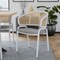 Leisuremod Ervilla Dining Chair with White Powder Coated Steel Legs and Wicker Back, Grey ECW-20GR - alternate 7