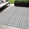 Homeroots 5' X 8' Gray Blue And Beige Plaid Washable Indoor Outdoor Area Rug 601483 - alternate 1