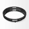 Homeroots 21in Matte Black Wood With Bead Mirrored Glass Bottom Round Tray 376030 - alternate 3