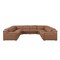 Homeroots Chestnut Italian Leather Power Reclining U Shaped Eight Piece Corner Sectional With Console 632577 - alternate 5