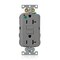 Leviton SmartlockPro GFCI Duplex Outlet, 20A 125V, NEMA 5-20R, Self-Grounding, Gray GFNT2-HGG - alternate 3