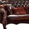 Homeroots 93" Brown Faux Leather Sofa And Toss Pillows With Burgundy Legs 490988 - alternate 5