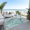 Homeroots 9' X 12' Teal Blue And Ivory Abstract Washable Indoor Outdoor Area Rug 617618 - alternate 7