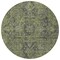 Homeroots 8' Round Moss Green and Gray Round Oriental Washable Non Skid Indoor Outdoor Area Rug 563813 - alternate 7