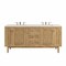 James Martin Vanities Laurent 72" Double Vanity, Light Natural Oak, w/ 3 CM Siberian Silestone Top 545-V72-LNO-3SFR - alternate 1