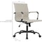 Leisuremod Harris Faux Leather Office Chair - Mid-Back Ergonomic Swivel Desk Chair, Iron Base HOBL19TL - alternate 6