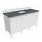 James Martin Vanities Brittany 60'' S Vanity, Bright White w/ Parisien Bleu Silestone Top w/FreePower Wireless Charger 655-V60S-BW-FPBL - alternate 6