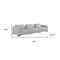 Homeroots 136" Light Gray Top Grain Leather Reclining Metal USB Sofa 720315 - alternate 6