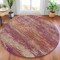 Homeroots 8' Merlot Beige And Blush Round Abstract Washable Indoor Outdoor Area Rug 630839 - alternate 5