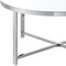 Homeroots 32" Silver Glass And Stainless Steel Round Mirrored Coffee Table 528850 - alternate 7