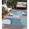 Homeroots 5' X 8' Sky Blue Teal Blue And Brown Geometric Washable Indoor Outdoor Area Rug 616743 - alternate 1