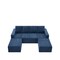 Homeroots 72" Navy Blue Fabric Modular Sleeper Sofa Chaise 568269 - alternate 8