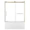 Kingston Brass 60" Acrylic Anti-Skid Alcove Right-Hand Drain Tub with Left Sliding Tub Door, White/Brushed Brass KVTAP603216R7 - alternate 1