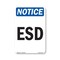 Signmission OSHA Notice Sign, ESD, 5in X 3.5in Decal, 3.5" W, 5" L, Portrait, ESD Sign OS-NS-D-35-V-12173 - alternate 1
