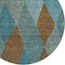 Homeroots 8' Teal Blue Aqua And Brown Round Argyle Washable Indoor Outdoor Area Rug 613737 - alternate 8