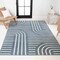 Jonathan Y Anders High-Low MidCentury Modern Arch Stripe Two-Tone Navy/Cream 5 ft. x 8 ft. Area Rug SCN107A-5 - alternate 5