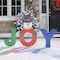 Sunjoy 48 in. Christmas Lighted Joyous Snowman, 2D Tinsel Santa JOY Display Set Outdoor Garden D116019800 - alternate 5