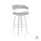 Armen Living Topanga 26in Swivel Walnut Wood Counter Stool in Gray Faux Leather with Golden Bronze Metal LCTOBAWAGRY26 - alternate 6