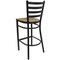 Flash Furniture Restaurant Stool, Ladder Back, Mah Seat, Seat Height Range: 29" XU-DG697BLAD-BAR-MAHW-GG - alternate 6