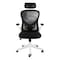 Elama High Back Adjustable Mesh and Fabric Office Chair in White and Black with Adjustable Head Rest ELM-F-931W - alternate 5