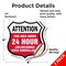 Signmission 24 Hour Surveillance Shield Sign Attenti, 4 inch X 4 inch, Vinyl Decal, 2PK SHI-D-2PACK-4-353 - alternate 5