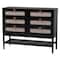Baxton Studio Shirin Mid-Century Beige Fabric and Black Wood Queen 4-Piece Bedroom Set 255-14152-14151-14150-14149-ZORO - alternate 5