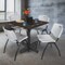 Regency Square Kobe Breakroom Table W/ 4 M Stack Chairs, 36 in W, 36 in L, Neo Walnut TKB3636NW47GY - alternate 6