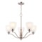 Vaxcel Bellwood 5-Light Satin Nickel Chandelier Glass Shade Dining Room Pendant Fixture H0312 - alternate 1