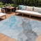 Homeroots 8' X 10' Teal Blue And Gray Abstract Washable Indoor Outdoor Area Rug 631860 - alternate 1