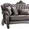 Homeroots 45" Platinum Velvet Floral Sofa And Toss Pillows 348645 - alternate 4