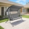 Sunjoy 3-Seat Deluxe Outdoor Patio Garden Swing, Made in Italy, with Steel Frame, Adjustable Canopy A215012700 - alternate 1