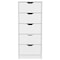 Homeroots 18" White Five Drawer Standard Chest 524961 - alternate 1